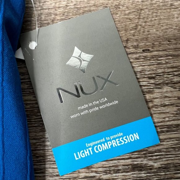 NWT Nux Blue Light Compression Shelf Bra Seamless Tank Racerback Logo Small - Picture 3 of 7